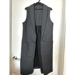 Topshop structured gray long vest